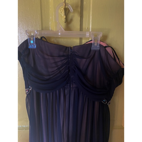 Deb | Navy/Tan Strapless Dress Rhinestone SIZE:14 - Picture 7 of 7